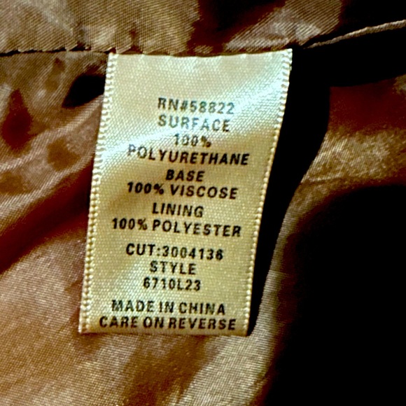 MAX STUDIO Women’s Cognac Brown Classic Vegan Leather Moto Jacket Size XL - Picture 6 of 6